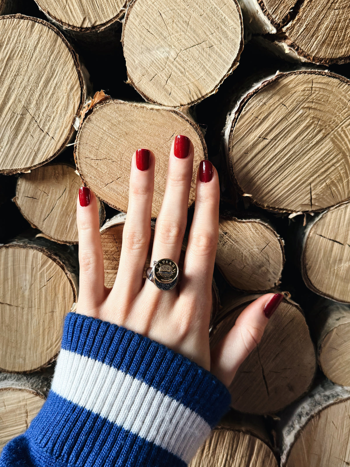 Silver Caviar Ring