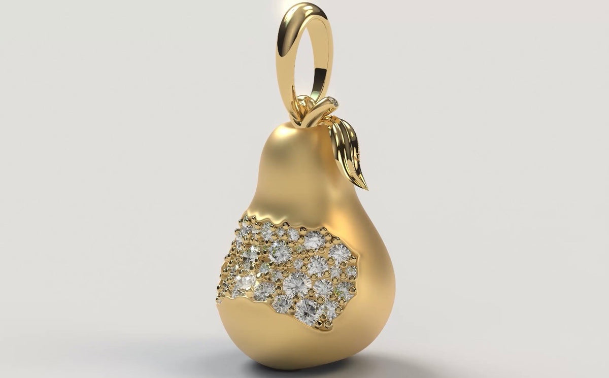 The Bitten Pear — 18K Yellow Gold