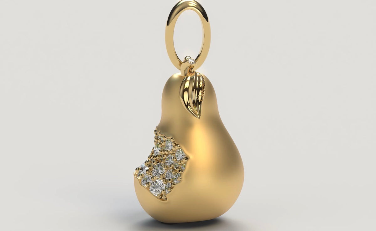 The Bitten Pear — 18K Yellow Gold