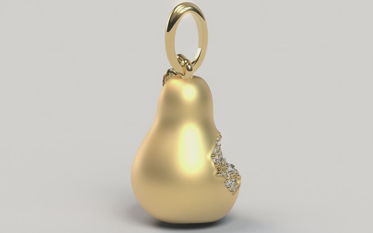 The Bitten Pear — 18K Yellow Gold